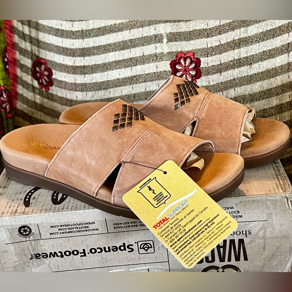 Spenco Twilight Stud women's slide sandals 8W